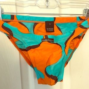 Mens worn bruno banani swim bikini teal/orange S